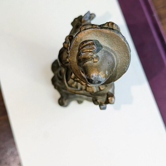 Cast Iron Vintage Brass Victorian Lady Torso Bust Cane Topper - Picture 5 of 10